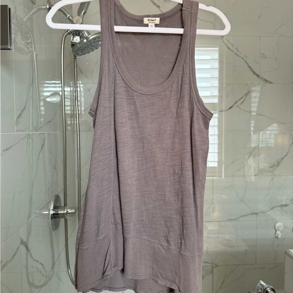 dylan Mauve Gray Scoop Neck Tank Top
